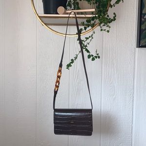 JW PEI. Julia Acrylic Chain Crossbody Bag. Nutella Croc.